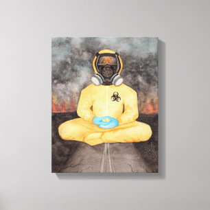 Se den Burn Quarantine Yoga Hazmat Kostym Canva Canvastryck