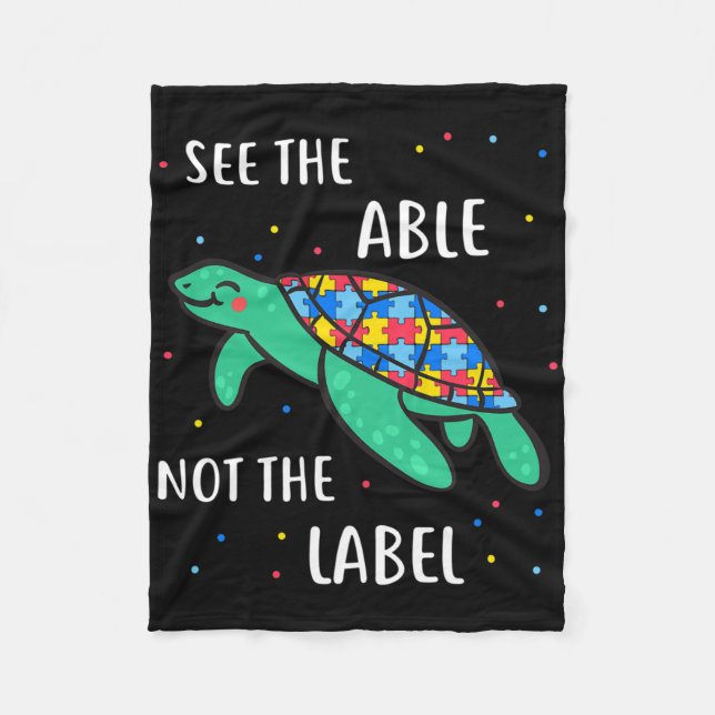 Se Den Kapabla Inte Etiketten Autism Acceptans  Fleecefilt (Framsidan)