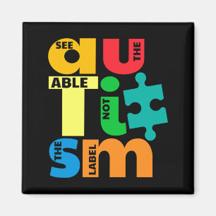Se Den Kapabla Inte Etiketten Autism Medvetenhet T Magnet
