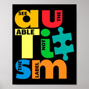 Se Den Kapabla Inte Etiketten Autism Medvetenhet T Poster