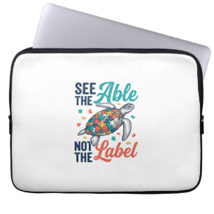 Se den medvetna sköldpaddspussel-skjortdesignen_ laptop fodral