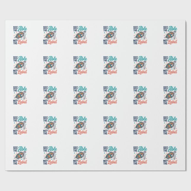 Se den medvetna sköldpaddspussel-skjortdesignen_ presentpapper (Platt)