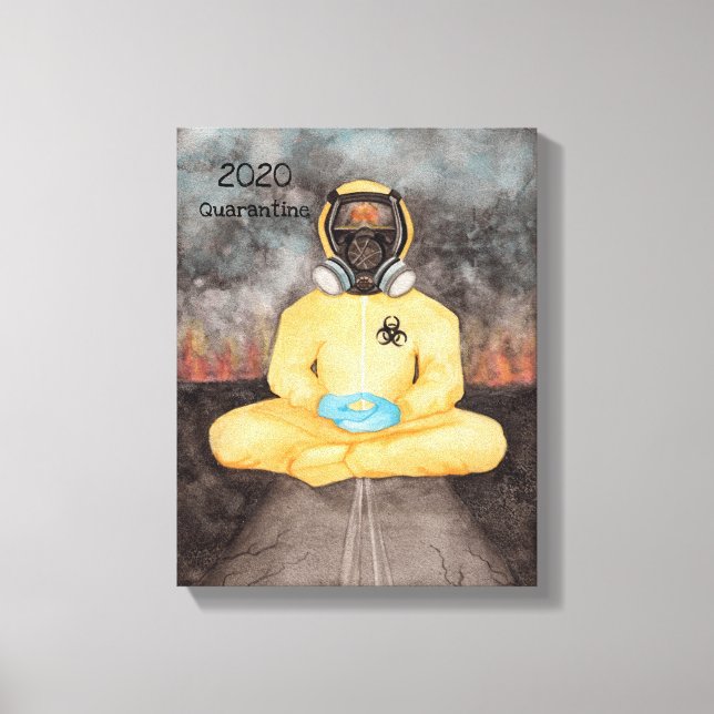 Se det Burn Quarantine Yoga Hazmat Kostym Canvastryck (Framsida)