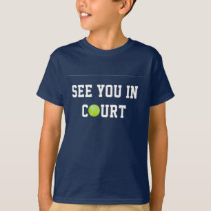 Se dig i domstolen - tennis (vittext) t-shirt
