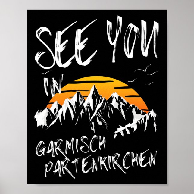 Se dig i Garmisch Partenkirchen Tyskland Vacation Poster (Framsidan)