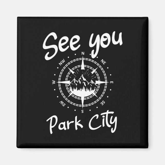 Se dig i Park City Usa Vacation Ski Hiking Comp Magnet (Framsidan)