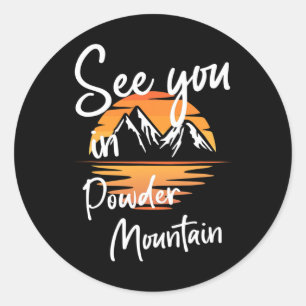 Se dig i pulverberget, USA Vacation Ski Runt Klistermärke