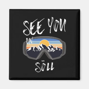 Se dig i Söll Tyrol Vacation Ski Goggles Magnet