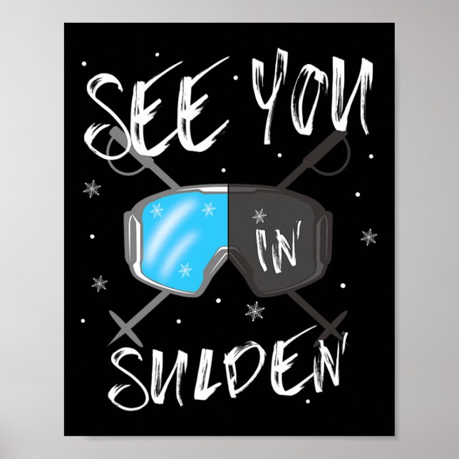 Se dig i Sulden Hiking Italien Vacation Ski Goggle Poster (Framsidan)