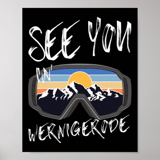 Se dig i Tysklanda Vacation Ski Goggle i Wernigero Poster (Framsidan)
