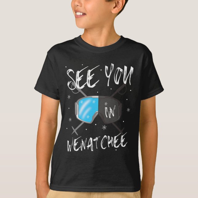 Se dig i Wenatchee Usa Vacation Ski Goggles T Shirt (Framsida)