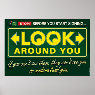Se dig omkring, en ASL-poster. Poster