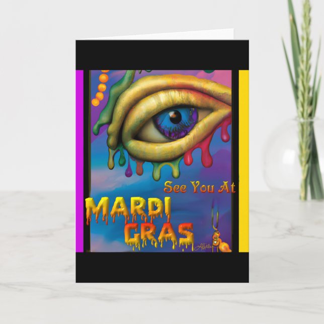 Se dig på Mardi Gras Eye Kort (Framsida)