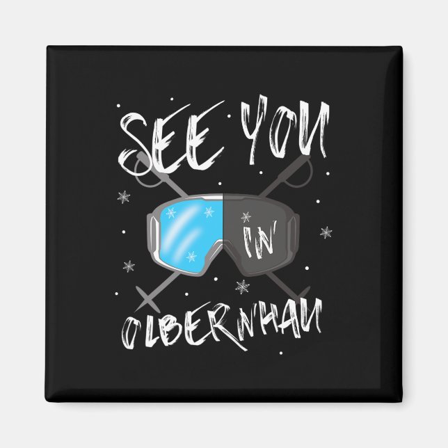 Se dig på Olbernhau Tysklanda Vacation Ski Goggles Magnet (Framsidan)