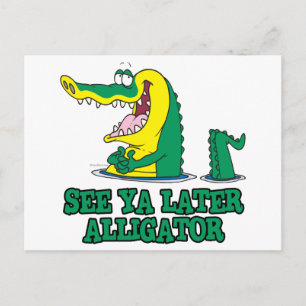se dig senare alligator vykort