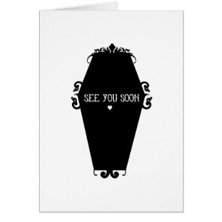 Se dig snart designen för den MementoMori kistan Hälsningskort