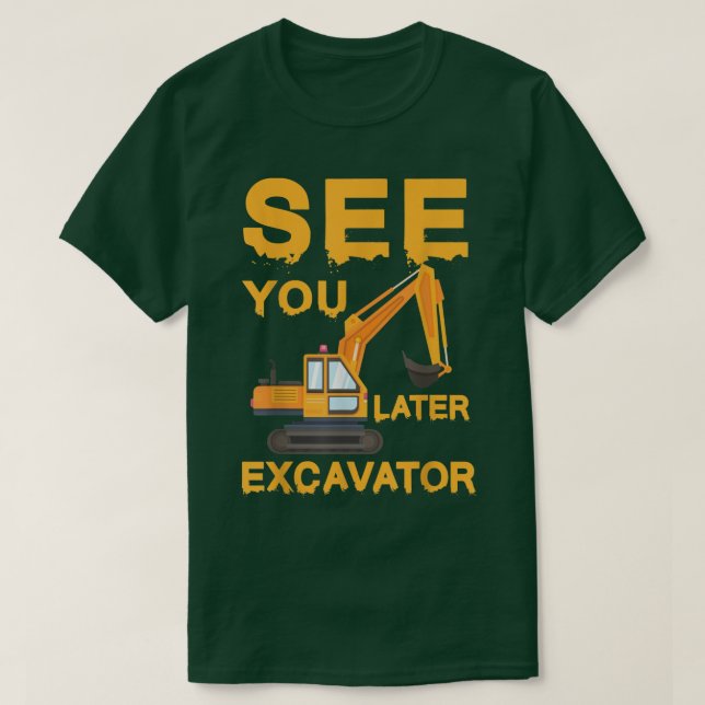 Se din grävare Bulldozer Lastbil Dump Maskin Boy T Shirt (Design framsida)