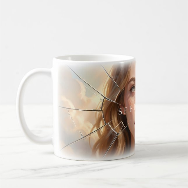 👁️ Se djupare - Krossad Glas Keramik Mugg (Vänster)