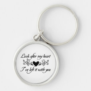 Se efter min hjärtasterling silver Keychain Rund Silverfärgad Nyckelring