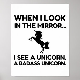 SE EN BADASS UNICORN. POSTER