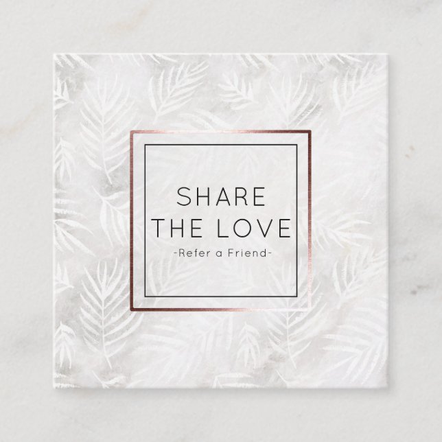 Se en salong för remiss för löv för fyrkantigt visitkort (Framsida)