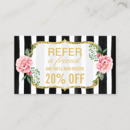 Se en vän | Hänvisning till rosa Blommigt Guld Ran Rabattkort