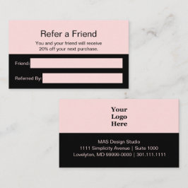 Se en vänskaplig Blek Rosa och svart Logotypen här Rabattkort