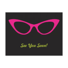 Se Er Snart Rosa Kattögon Glasögon Postkort