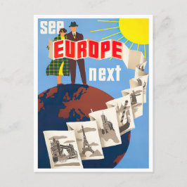 Se Europa nästa vintage resor-vykort Vykort