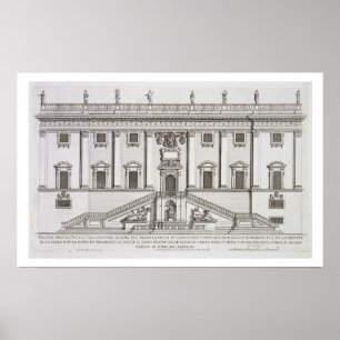 Se fasaden av Palazzo Senatorio i Piazza Poster