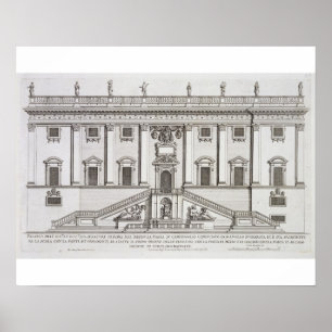 Se fasaden av Palazzo Senatorio i Piazza Poster