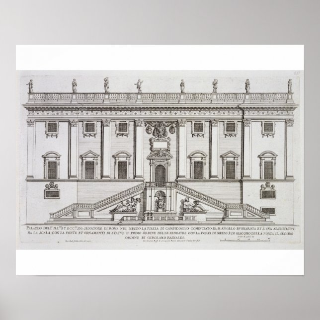 Se fasaden av Palazzo Senatorio i Piazza Poster (Framsidan)