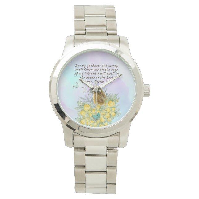 Se för manar och kvinnor med bibelvändning armbandsur (Framsida)