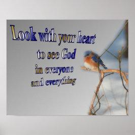 Se gud Bluebird inspirational Quote Poster