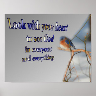Se gud Bluebird inspirational Quote Poster