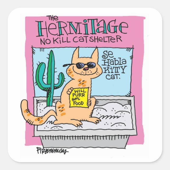 Se habla Kattunge- Stickers Fyrkantigt Klistermärke (Framsida)