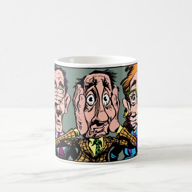 Se, hör, tala ingen ondska kaffemugg (Center)