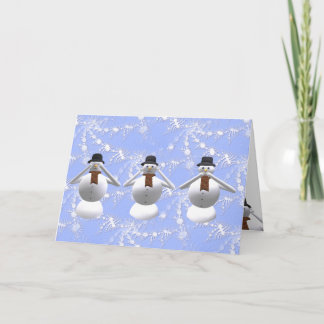 Se, hör, tala inget djävulskt julkort i Snögubbe Helgkort