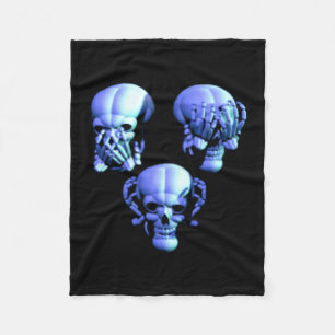 Se hörselspråk Inga onda Döskallar Fleece Blanket