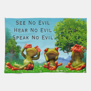 Se hörselspråk nr Evil Frog Humous Kökshandduk