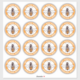 Se igenom Logotyp för honungsbin Vitetikett Klistermärken