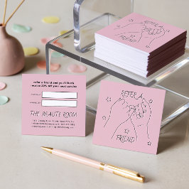 Se illustration av en vän med  rosa Söt händer Rabattkort