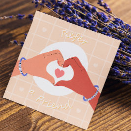 Se illustration av Friend Rosa Heart Cute Händer Rabattkort