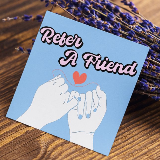 Se illustration av Händer för Friend Heart-skript Rabattkort (Refer A Friend Heart Script Font Hands Illustratio Referral Card)