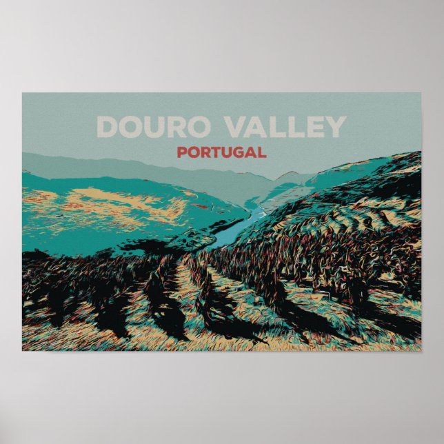 Se illustrationen av Douro-dalen, Portugal Poster (Framsidan)