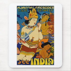 Se Indien ~ Ajanta Frescoes Musmatta