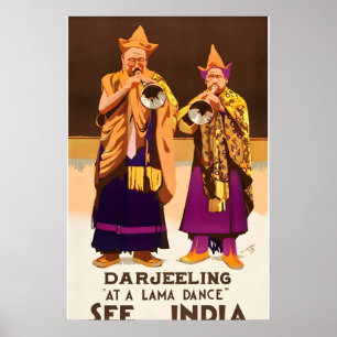 Se Indien Darjeeling 1930-talet Vintage Resestil Poster