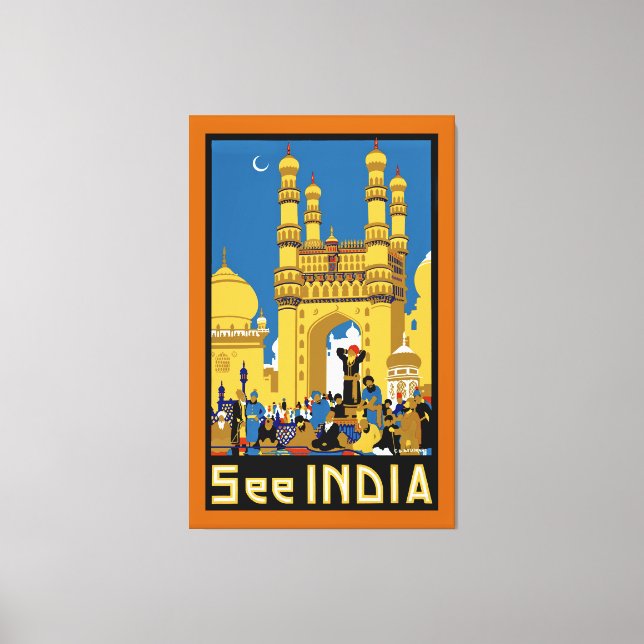 Se Indien ~ Hyderabad - XL Canvastryck (Framsida)