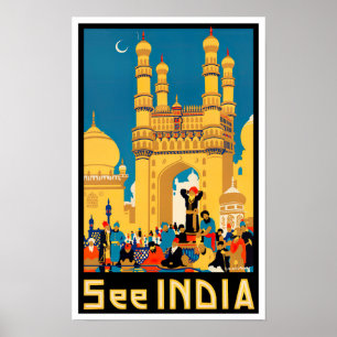 Se Indien vintage resor Poster