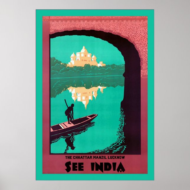 Se Indien ~ Vintage resor Poster (Framsidan)